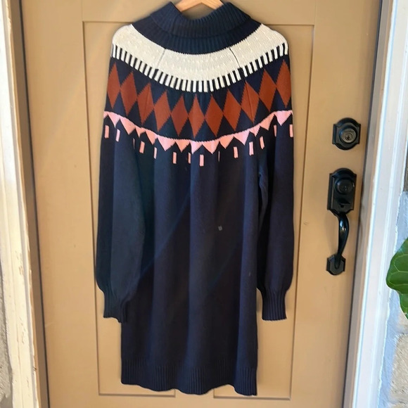 Free Assembly Fairisle Swetaer Dress. Navy/Cream. XXL - Picture 8 of 9